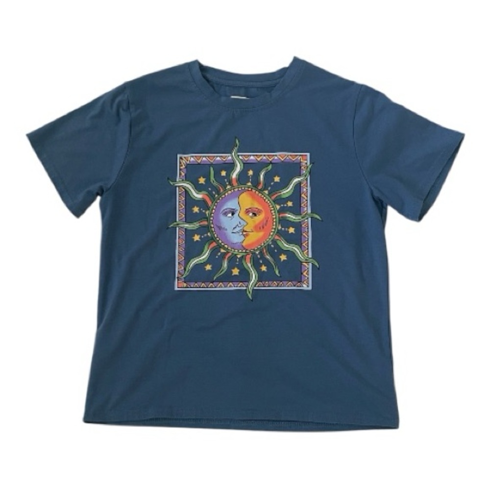 ♥️ROMWE♥️ Celestial Graphic Tee - Teal Size Small